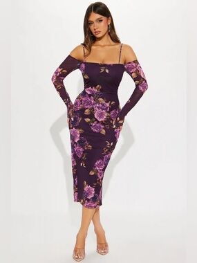 Fashion Nova Danielle Mesh Midi Dress
